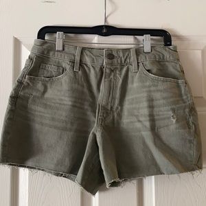 Green Jean shorts
